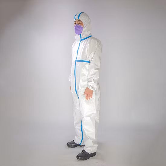 PP Overall Polypropylene Type 4b/5b/6b Nonwoven Disposable Protective Garment Workwear Coat Coverall for Food Industry